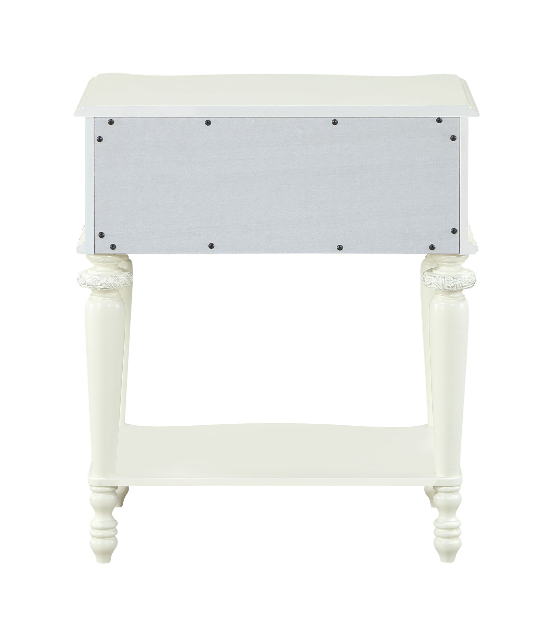 Dorothy Nightstand W 1 Drawer, Ivory Finish Bd02267 Ivory Wood