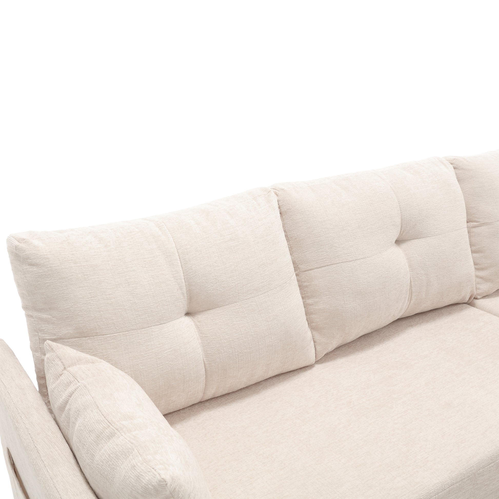 United Modular Sectional Sofa L Shaped Modular Couch With Reversible Chaise Modular Sofa Sectional Couch With Storage Seats Beige Chenille 3 Seat