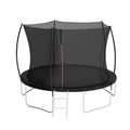 12Ft Trampoline Double Side Color Pad Trampoline For Kids And Adults With Enclosure Net And Ladder,Curved Fence Pole Black Steel Steel