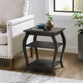 Black 2 Shelf End Table Black Primary Living Space Traditional Shelves Square Wood