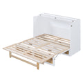 Full Size Murphy Bed With Large Drawers,White Full White Plywood