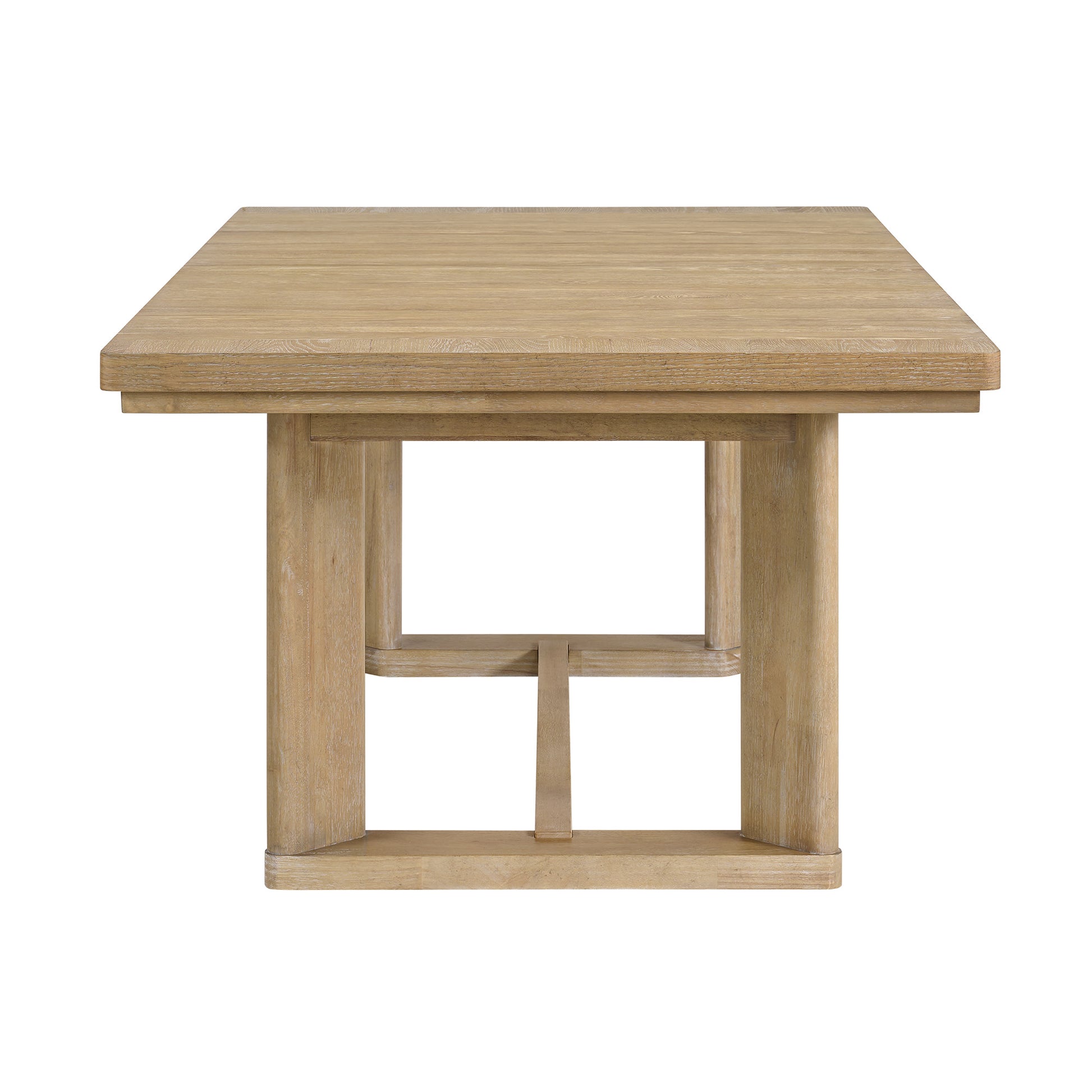 C Brown Trestle Table Brown Solid Wood