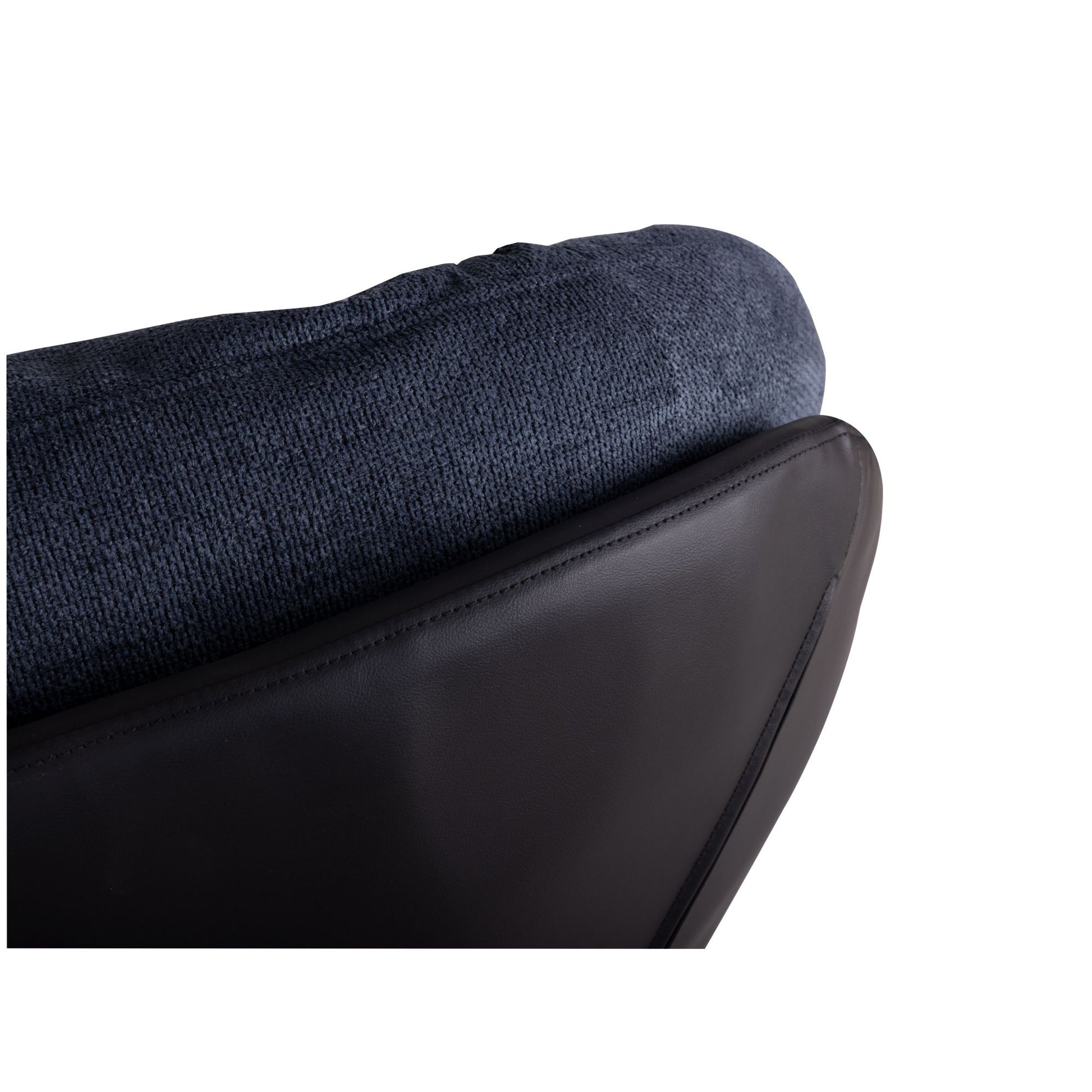 360 Swivel Accent Chair, Modern Chenille Lounge Chair With Faux Leather And Black Metal Base Frame, Comfortable Reading Chair For Small Spaces, Living Room, Bedroom, Reading Corner, Office, Navy Blue Black,Navy Blue Brown Primary Living Space American