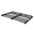 Black Metal Platform Foldable Bed Frame Full Size, Toolless High Profile Design Full Black Metal Bedroom Bed Frame Metal