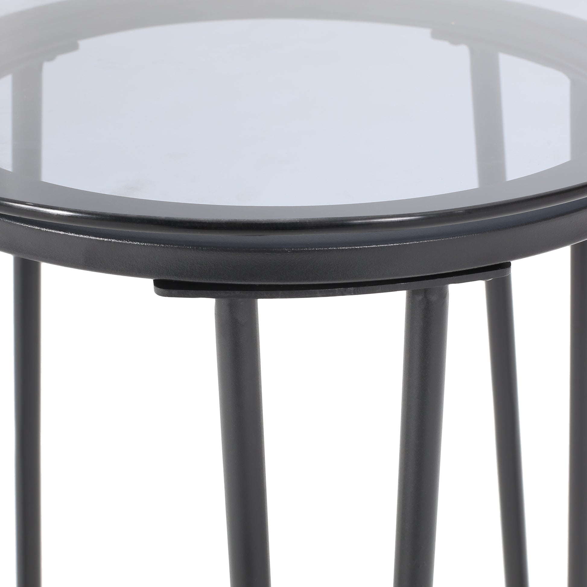 La Jolla Side Table Black Tempered Glass