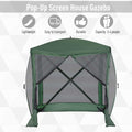 Outsunny Pop Up Camping Canopy Gazebo Screen Shelter Tent With Single Person Easy Set Up, Ventilating Mesh, Portable Carry Bag For Outdoor Camping Party Event, 7X7Ft, Green Green Polyester