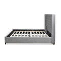 Manhattan Shelter King Platform Bed Frame, Opal Grey Velvet Box Spring Not Required King Gray Wood Foam Velvet Velvet