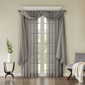 Solid Crushed Curtain Panel Pair 2 Pcs Window Panels Grey Polyester