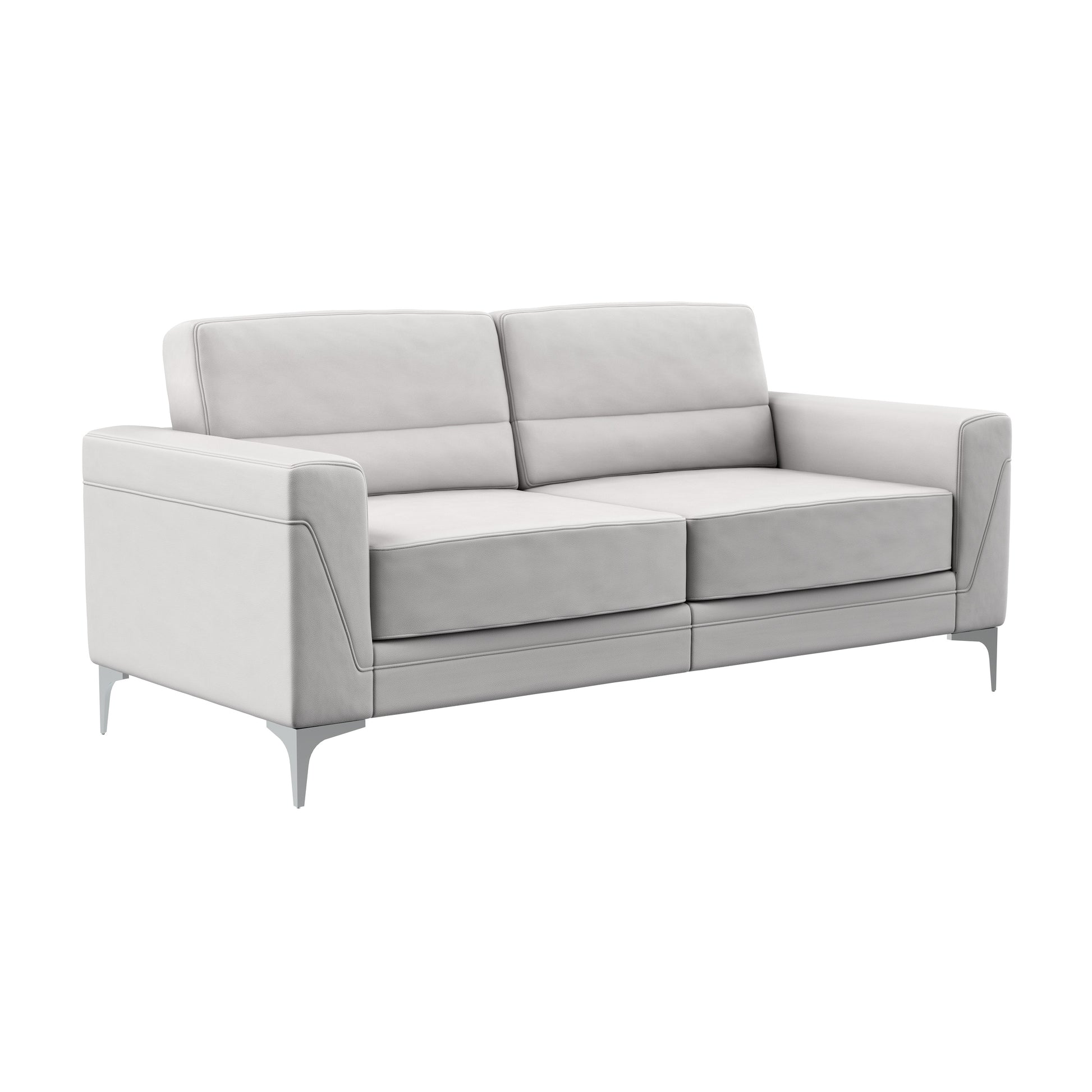 Creta Light Grey Sofa Light Gray Pvc 3 Seat