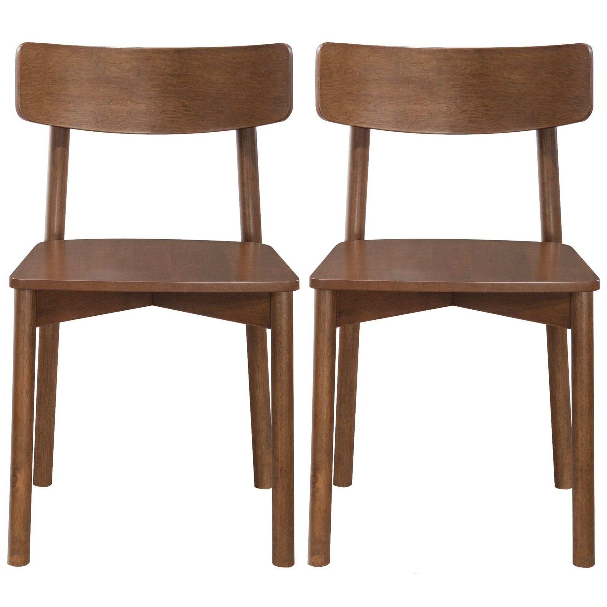 Pierre Walnut Dining Chair Set Of 2 Solid Brown,Wood Brown Dining Room Wipe Clean Mid Century Modern Dining Chairs Walnut Set Of 2 Solid Wood