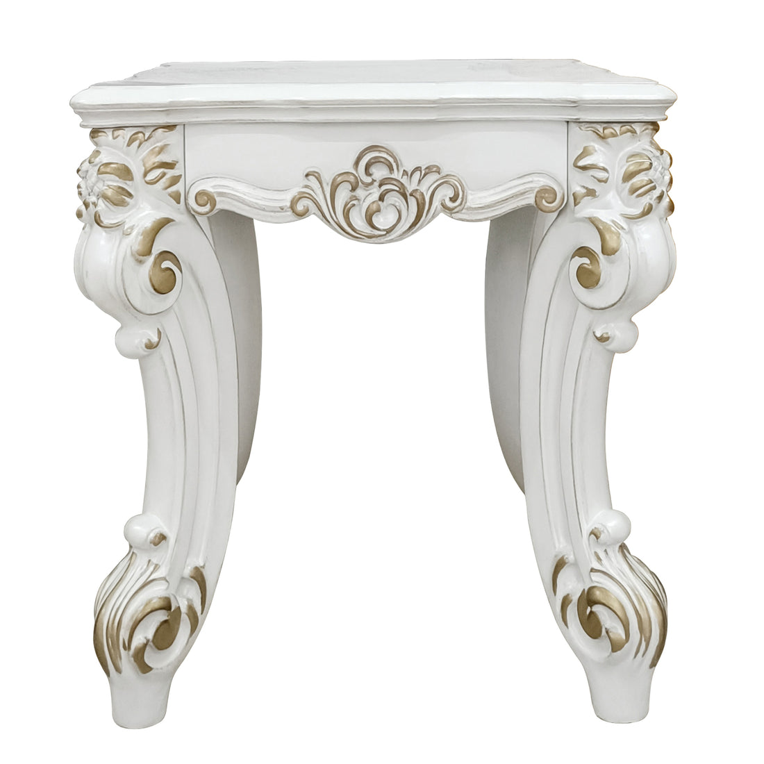 Antique Pearl Square End Table White Primary Living Space Poplar Rectangular Wood