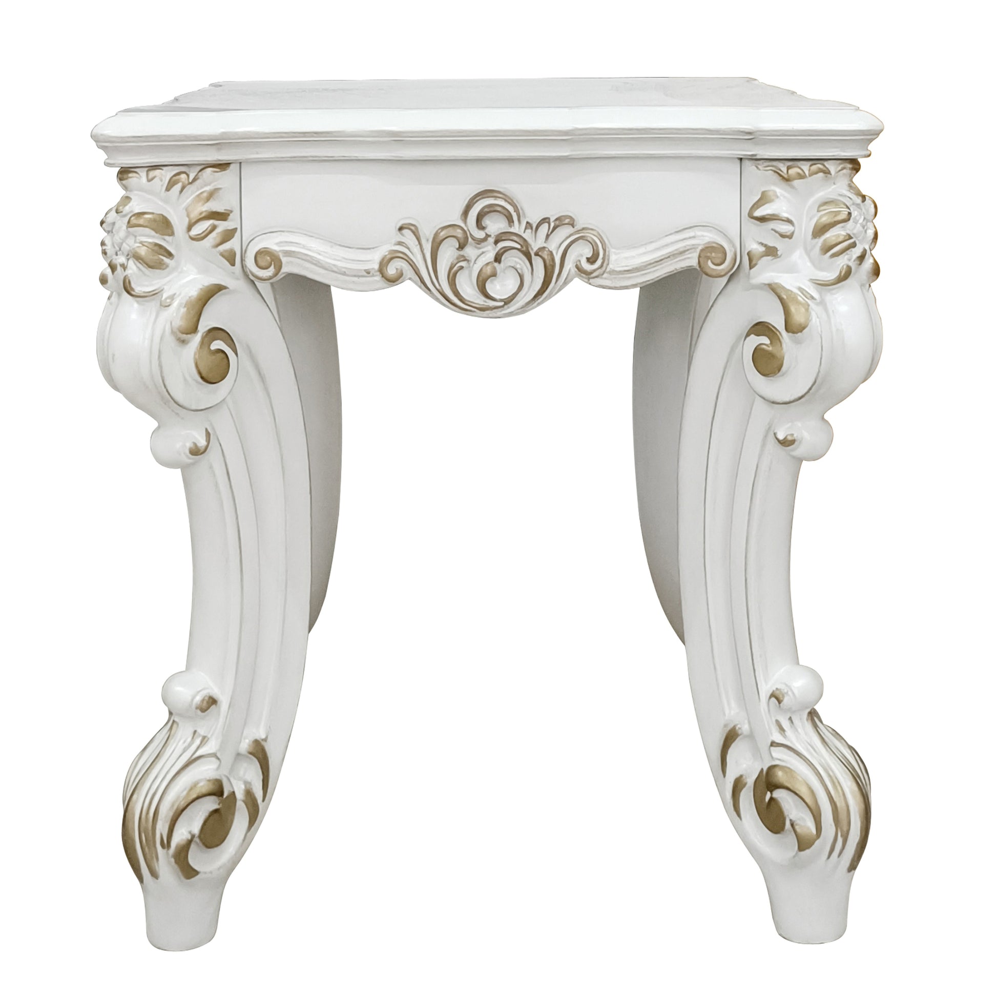Antique Pearl Square End Table White Primary Living Space Poplar Rectangular Wood