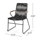 Moonstone Chair Black Woven Rope