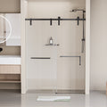 60 In. W X 76 In. H Frameless Soft Closing Shower Door, Single Sliding Shower Door, 5 16