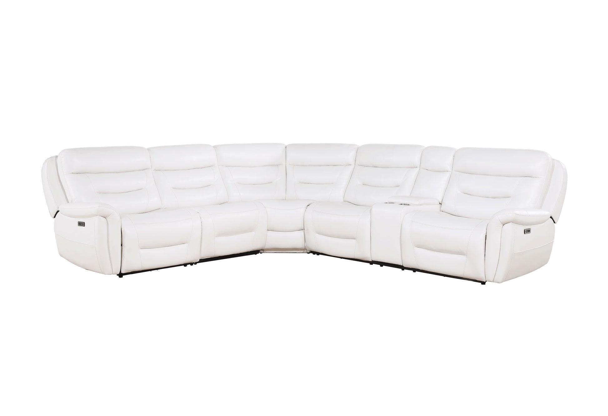 Starch Blanche White Sectional White Pu 5 Seat