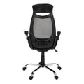 Office Chair, Adjustable Height, Swivel, Ergonomic, Armrests, Computer Desk, Work, Black Mesh, Chrome Metal, Contemporary, Modern Black Foam Polyester