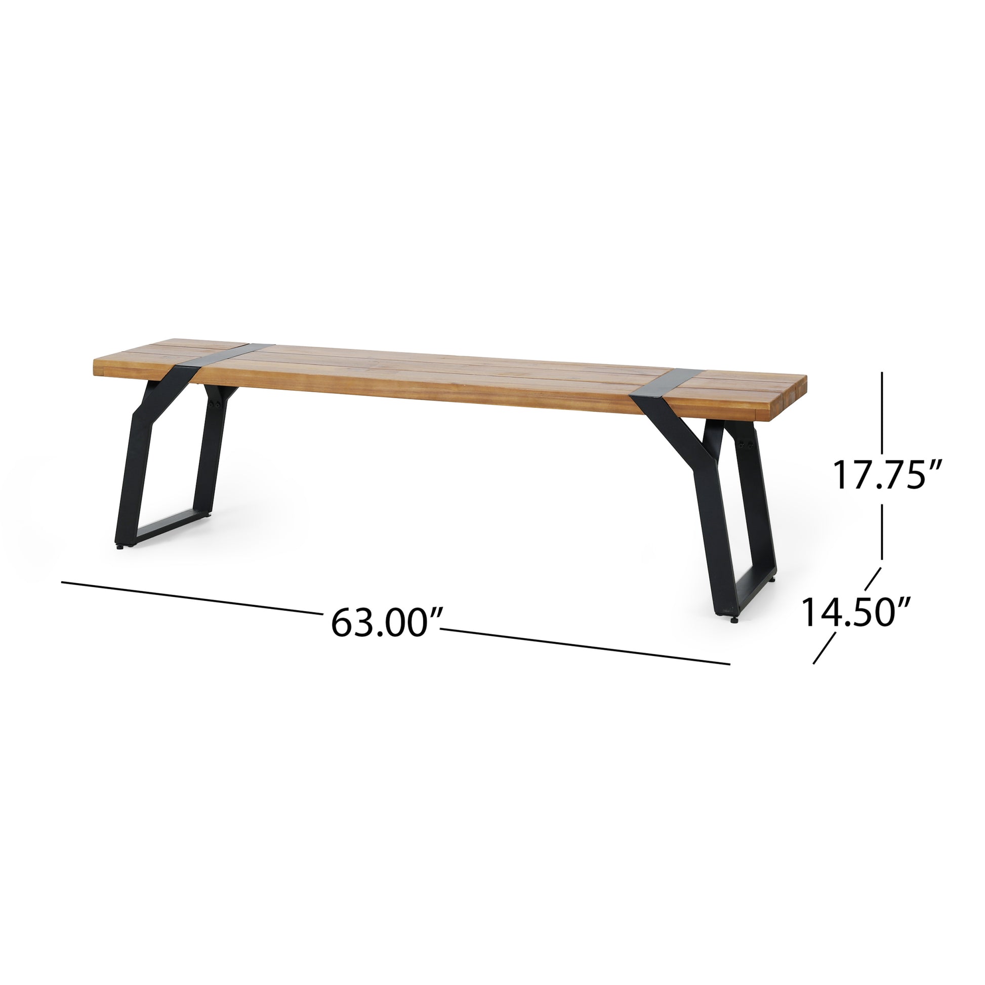 Zora Bench,Set Of 2 Teak Black Wood