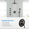 Matte Black Shower System With Handheld And 4 Body Sprays Matte Black Brass