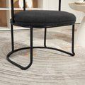 Coolmore Boucle Dining Chairs Set Of 2, Mid Century Modern Curved Backrest Chair, Round Upholstered Kitchen Chairs Carbon Black Boucle Carbon Black Foam Mdf Metal