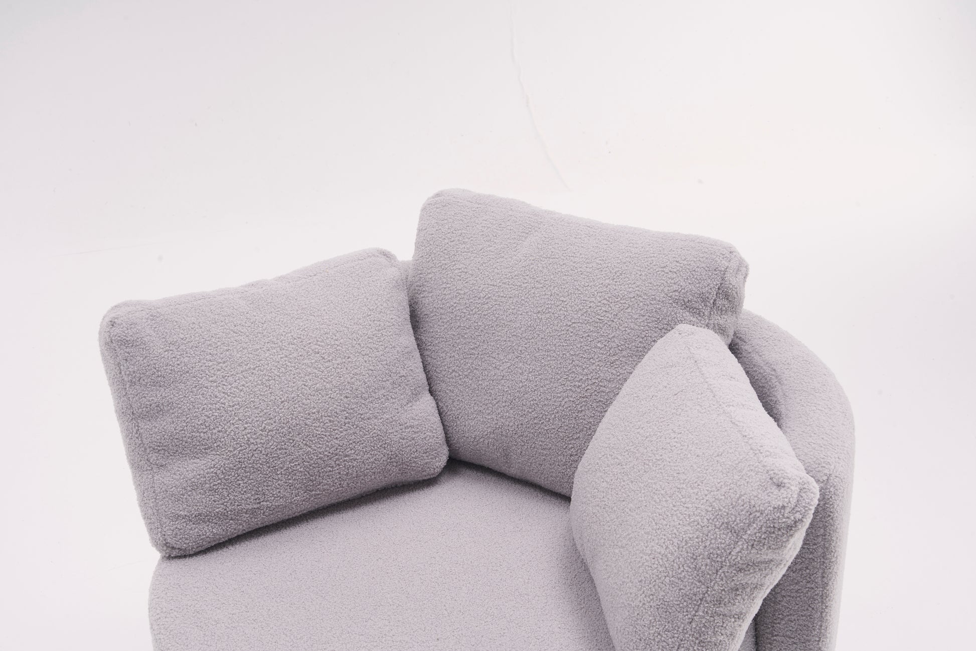 029 Teddy Fabric Swivel And Storage Chair With Back Cushion For Living Room,Light Gray Light Gray Primary Living Space Modern Foam Teddy