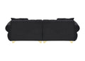 89 Inch Spring Wrapped Cushions, 3 Flannelette Sofas, Stylish Metal Feet And 4 Throw Pillows Make For A Modern Living Room Bedroom Black Velvet 3 Seat
