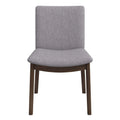 Laura Mid Century Modern Solid Wood Dining Chair Set Of 2 Grey Linen