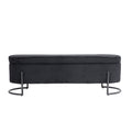 Coolmore Storage Ottoman,Bedroom End Bench,Upholstered Fabric Storage Ottoman With Safety Hinge, Entryway Padded Footstool, Ottoman Bench For Living Room & Bedroom Black Foam Velvet