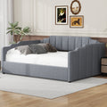 Upholstered Daybed With Underneath Storage,Full Size, Gray Full Gray Upholstered