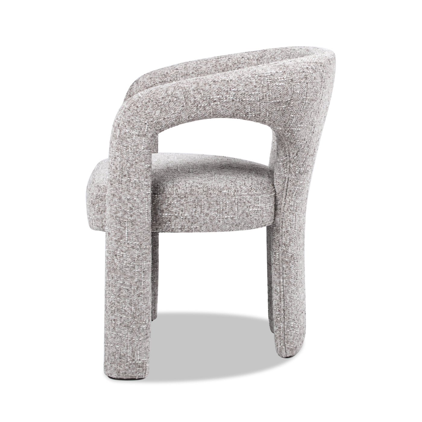 Sydney 25" Fully Upholstered Barrel Dining Chair, Multi Greige Beige Chenille Beige Foam Chenille