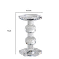 7 Inch Candle Holder, Crystal Glass Solid Turned Pillar, Clear Clear Glass