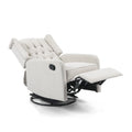 Classic Design, Manual Recliner Chair With 360 Degree Swivel Beige Fabric