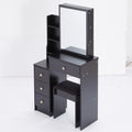 Small Size Left Bedside Cabinet Vanity Table Cushioned Stool, Extra Large Sliding Mirror, Multi Layer, High Capacity Storage Fashionable Dresser, Suitable For Small Space, Epa,Gcc,Ul Certificate