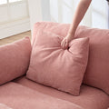 Comfor Daybed With Over Wide Sofa Bed,Modern Design Fabric Beanbag With Arms,Pink Pink Fabric 2 Seat