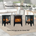 15 Inch 3D Flame Electric Infrared Quartz Fireplace Stove Without Remote Control Powder Coated Electric Yes Antique Black Vent Free No Freestanding Tempered Glass Sheet Metal Electric