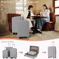 Pp Luggage Sets 3 Piece 20 24 28 , Expandable Carry On Luggage With Tsa Lock Airline Approved, Pp Materials Hard Shell And Lightweight Suitcase With Spinner Wheels Gray Gray Polypropylene