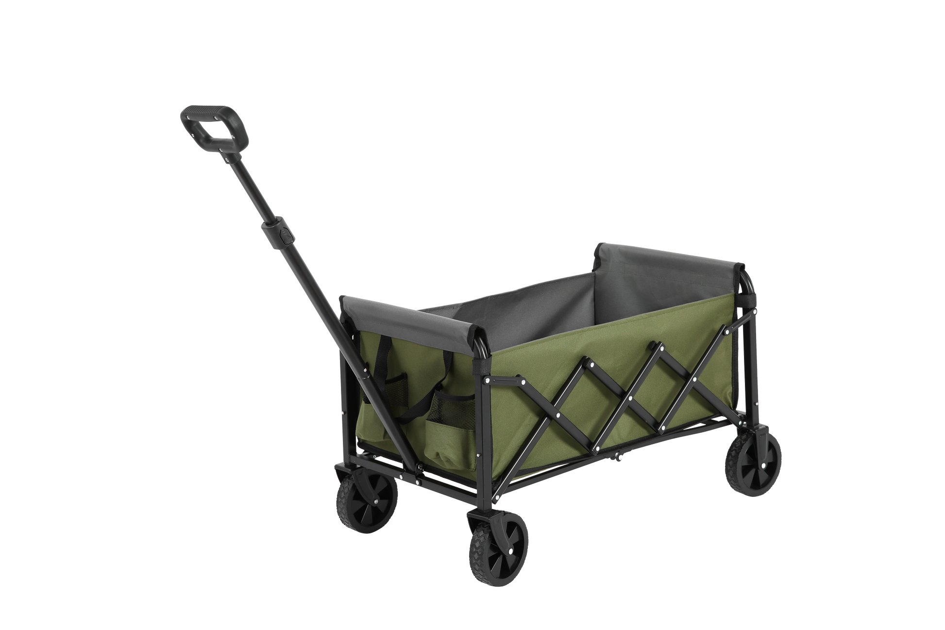 Lightweight Portable Heavy Duty Folding Beach Wagons With Wheels Outdoor Utility Carts For Grocery, Camping, Shopping, Sports, Garden With Large Capacity Army Green Army Green Steel
