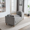 77.95'' Wide Modern Double Sided Upholstered Chaise Lounge Indoor,Chenille Fabric Sleeper Sofa Couch With 4 Throw Pillows, Daybed With Rubberwood Legs For Living Room, Bedroom, Apartment,Gray Gray