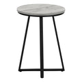 Accent Table, Side, Round, End, Nightstand, Lamp, Living Room, Bedroom, Grey Laminate, Black Metal, Contemporary, Modern Grey Metal