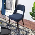 Juliana Mid Century Modern Blue Fabric Dining Chair Set Of 2 Dark Blue,Navy Blue Espresso Fabric,Solid Wood