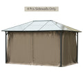 Outsunny 10' X 12' Universal Gazebo Sidewall Set With Panels, Hooks And C Rings Included For Pergolas And Cabanas, Dark Brown Brown Polyester