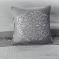 Embroidered 8 Piece Comforter Set Grey King King Grey Polyester