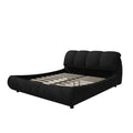 Queen Size Luxury Upholstered Platform Bed With Oversized Padded Backrest And Solid Wood Frame,Suitable For Multiple Heights Of Mattresses,Black Old Sku:W1885S00016 Box Spring Not Required Queen Black Wood Pine Solid Wood