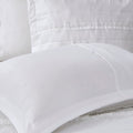 4 Piece 2 In 1 Duvet Set Queen White Cotton