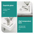 15.75X8.69 Inch White Ceramic Rectangle Wall Mount Bathroom Sink With Single Faucet Hole White Ceramic