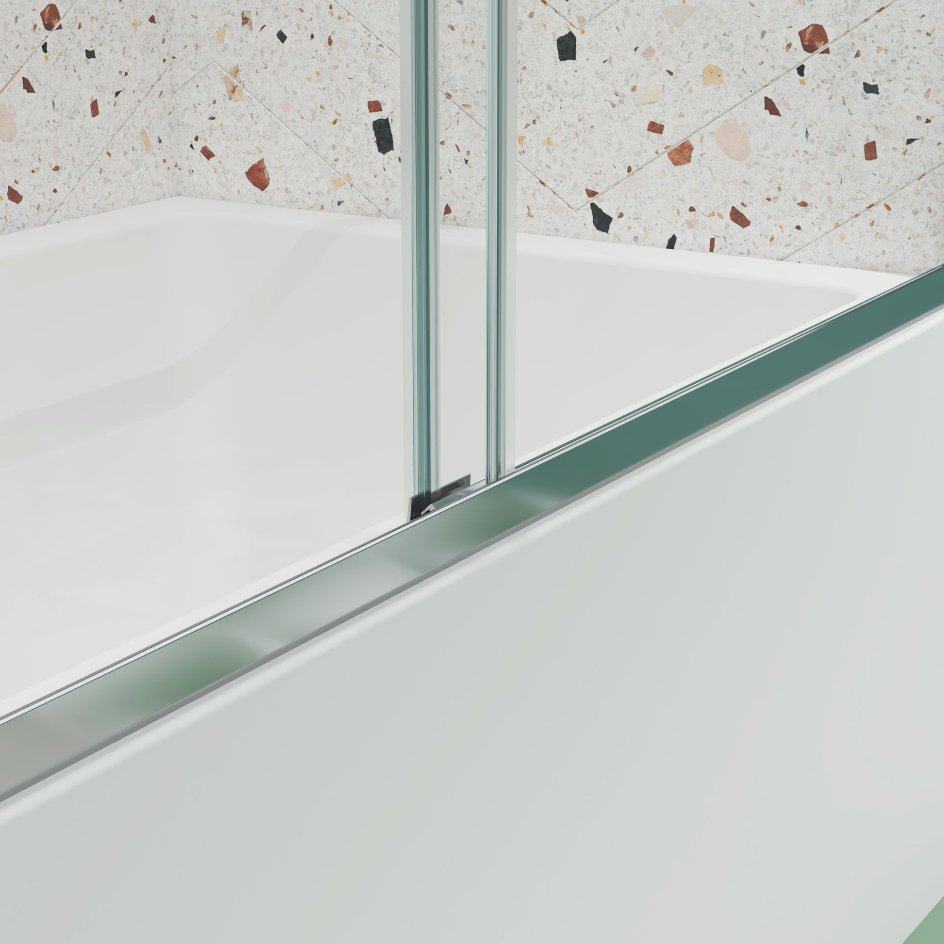 Bypass Shower Door, Sliding Door, With 1 4" Tempered Glass And Chromed Finish 4870 Chrome Bathroom Aluminium Alloy