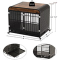 Heavy Duty Dog Crate Furniture Wooden Table Pet Dog Cage Kennel House Indoor Side End Table Decor With Removable Trays And Lockable Wheels For Medium And Large Dogs 40