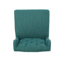 Vienna Contemporary Fabric Tufted Wingback 27 Inch Counter Stools, Set Of 2, Teal And Dark Brown Teal Fabric