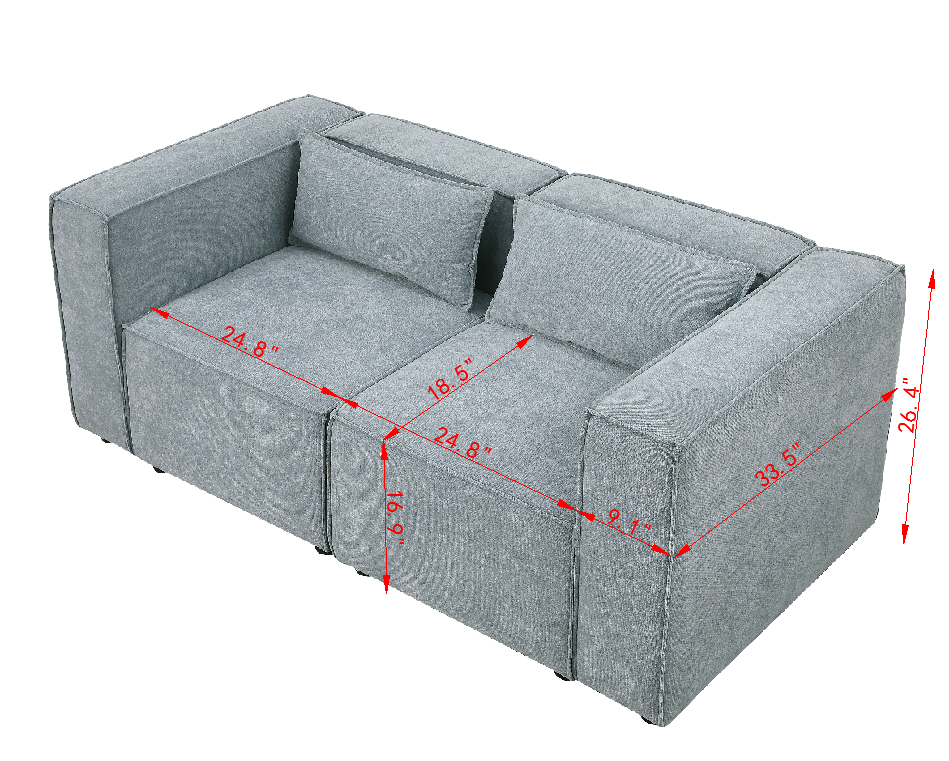 Modular Sofa Beigechenille Fabric, Simple And Grand, The Seat And Back Is Very Soft. This Is Also A Knock Down Sofa Beige Chenille 2 Seat