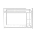 Metal Twin Over Twin Bunk Bed Heavy Duty Sturdy Metal Noise Reduced Safety Guardrail No Box Spring Needed,White Twin White Metal Metal