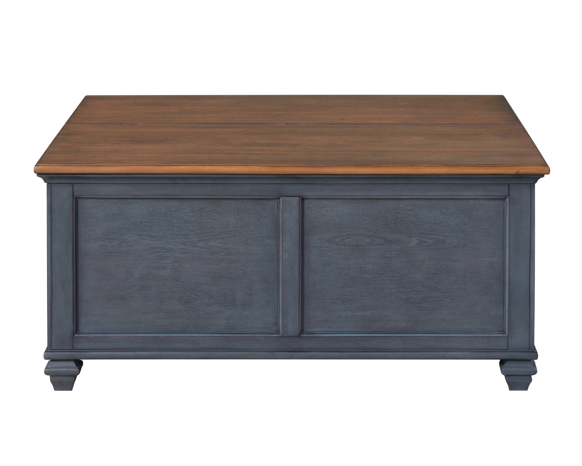 Americana 40 Inch Lift Top Coffee Table, No Assembly Required, Corduroy Blue Finish Blue Rubberwood Rubber Wood